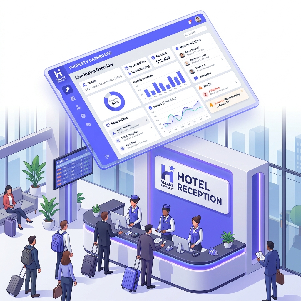 Hotel Login Illustration